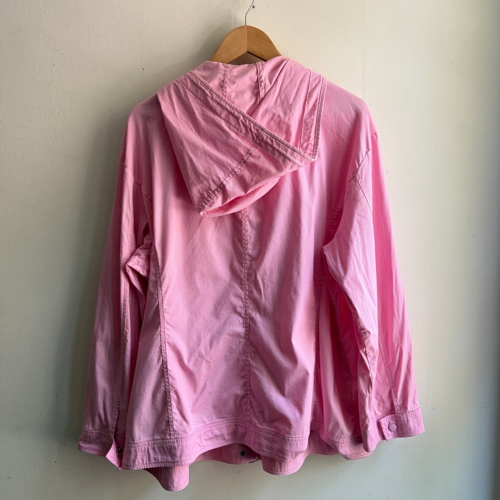 Vintage Sigrid Olsen Sport Hooded Zip Up Jacket Pink Plus Size 2X Good - Picture 2 of 11